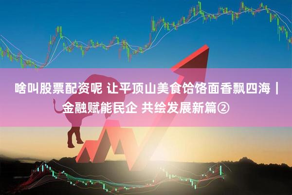 啥叫股票配资呢 让平顶山美食饸饹面香飘四海｜金融赋能民企 共绘发展新篇②